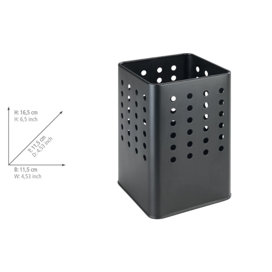 WENKO 54017100 - Bestickhållare SILIO 11,5x16,5 cm svart
