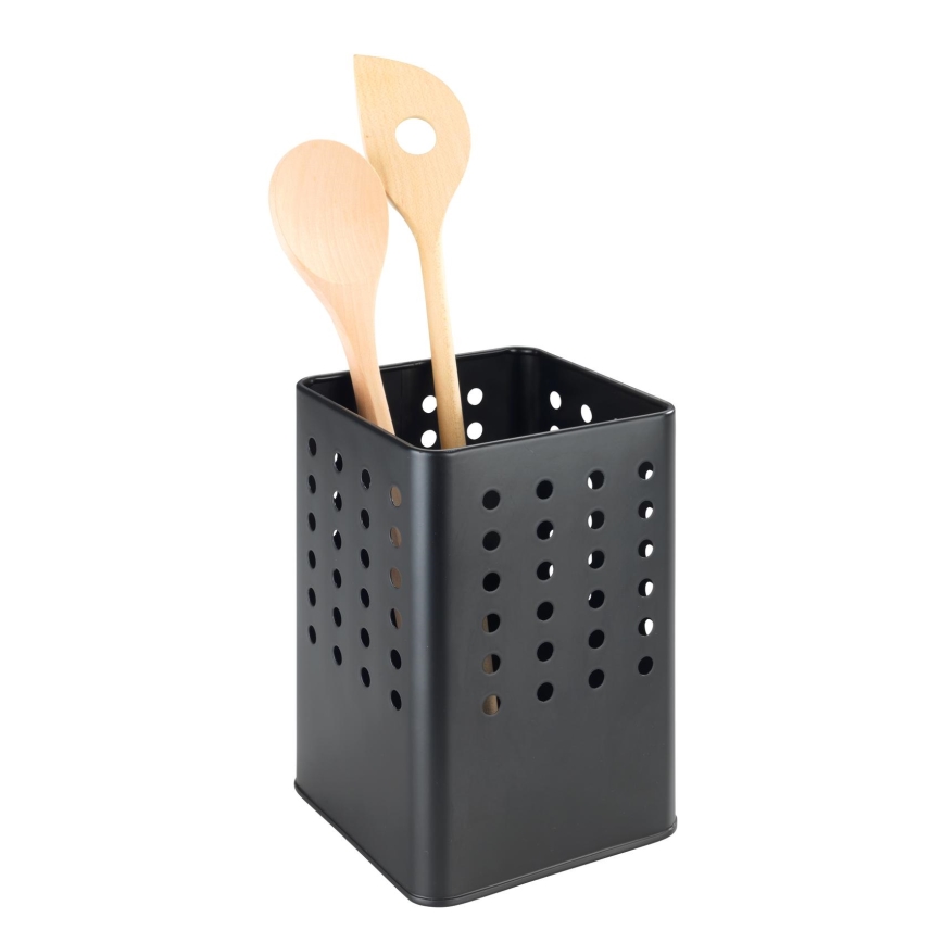 WENKO 54017100 - Bestickhållare SILIO 11,5x16,5 cm svart