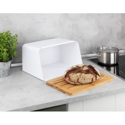 WENKO 54099100 - Brödlåda KUBO 35x26,5 cm vit/brun