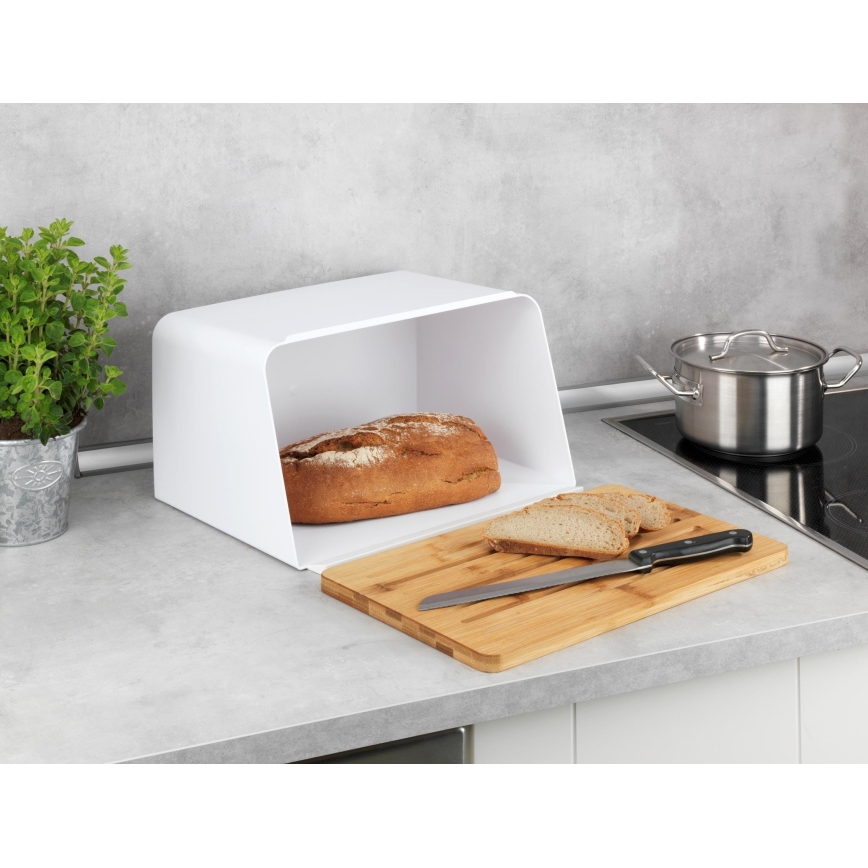WENKO 54099100 - Brödlåda KUBO 35x26,5 cm vit/brun
