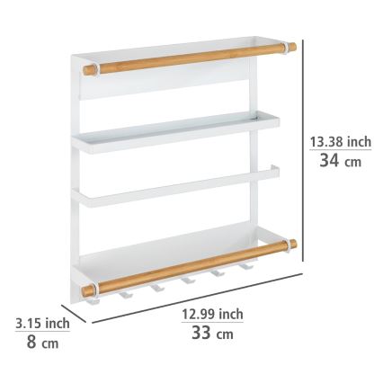 WENKO 54113100 - Organiserare MAGNA 33x34 cm vit/brun/svart
