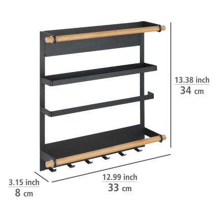 WENKO 54114100 - Organizer MAGNA 33x34 cm svart/brun