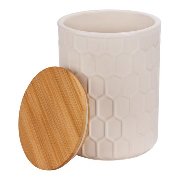 WENKO 54222100 - Förvaringsbox MAYA 13x17 cm vit/brun