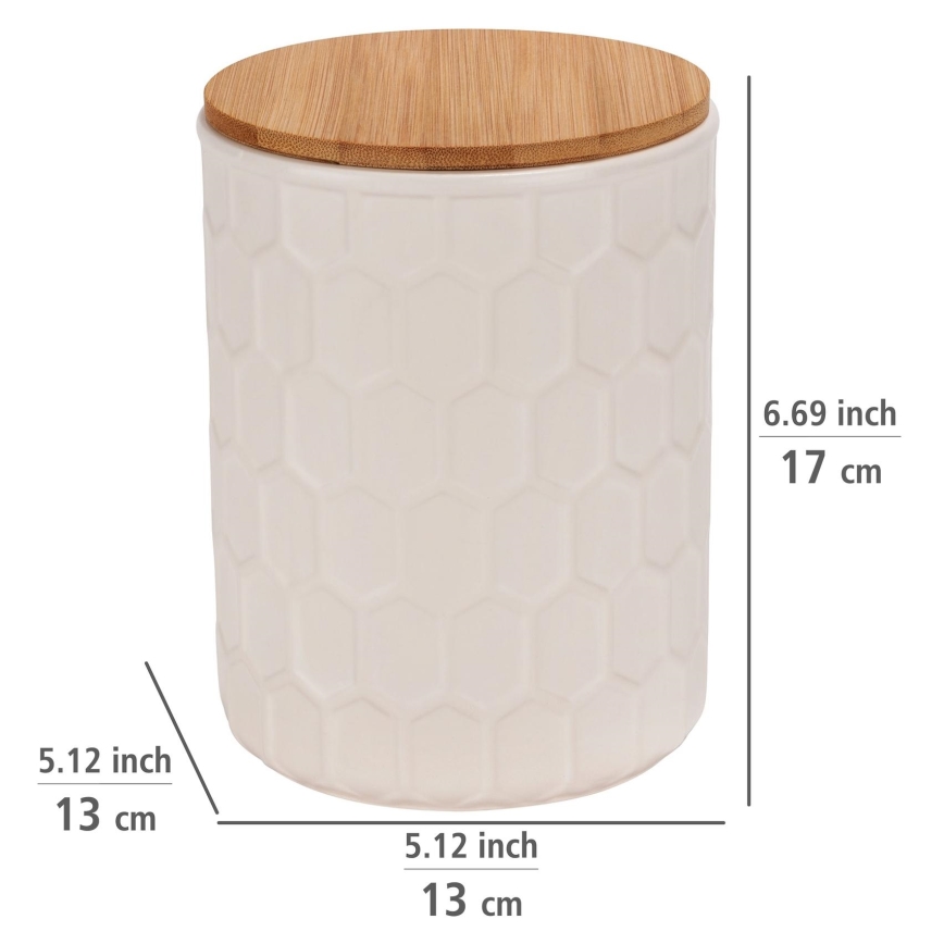 WENKO 54222100 - Förvaringsbox MAYA 13x17 cm vit/brun