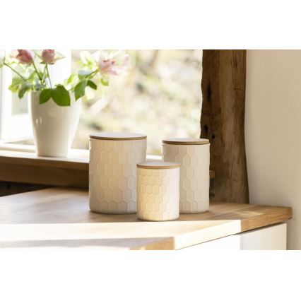 WENKO 54222100 - Förvaringsbox MAYA 13x17 cm vit/brun