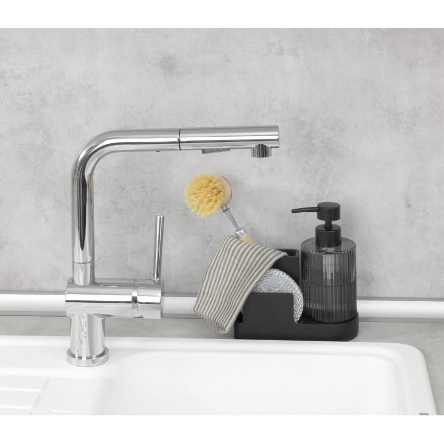 WENKO 54654100 - Förvaringsorganiserare PINA 16x17 cm svart