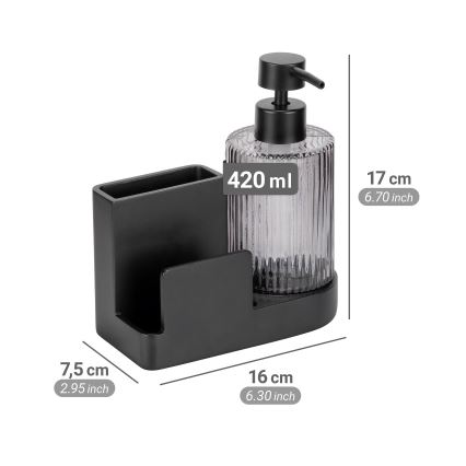 WENKO 54654100 - Förvaringsorganiserare PINA 16x17 cm svart
