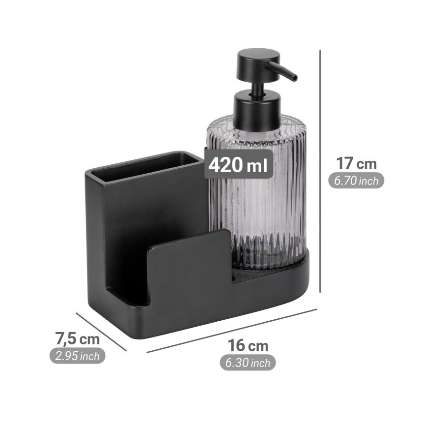 WENKO 54654100 - Förvaringsorganiserare PINA 16x17 cm svart