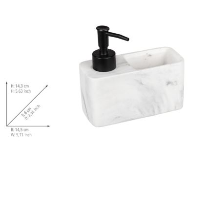 WENKO 54668100 - Tvåldispenser RESA 14,5x14,3 cm vit/svart