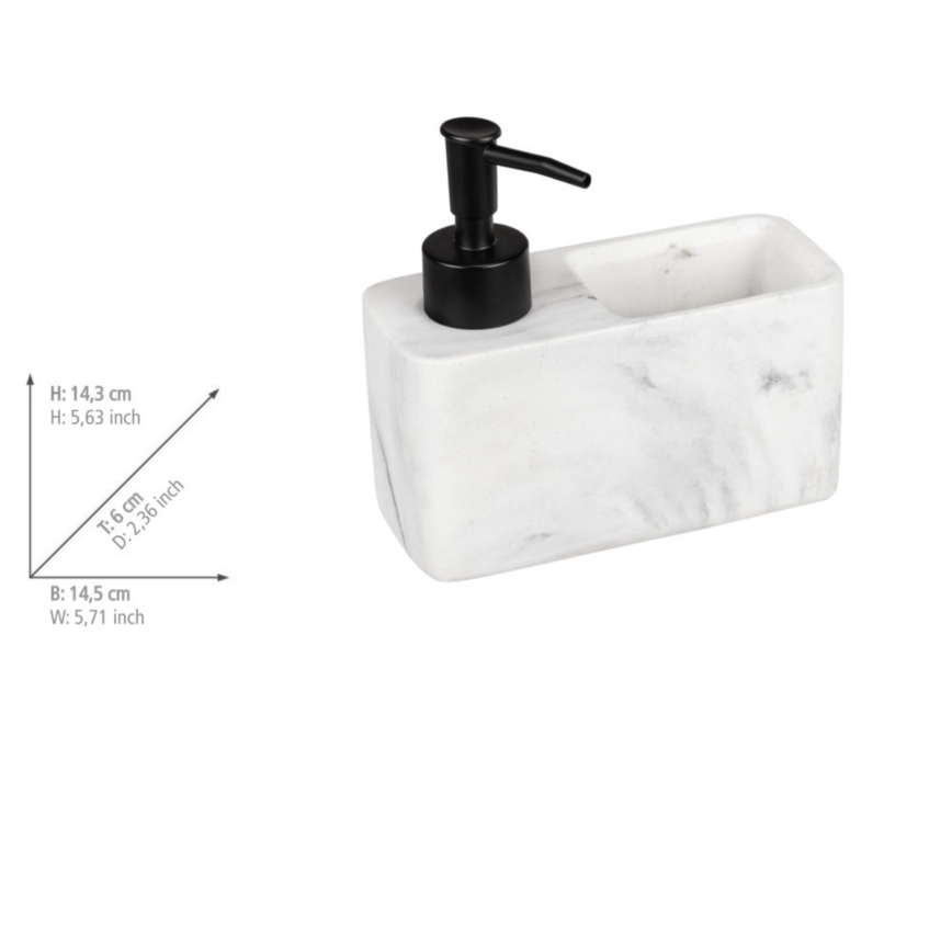 WENKO 54668100 - Tvåldispenser RESA 14,5x14,3 cm vit/svart