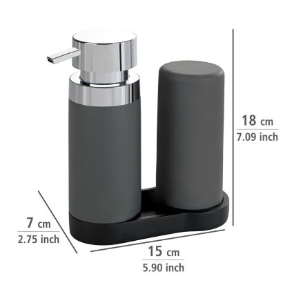 WENKO 54735100 - Tvättstation EASY SQUEEZ-E 15x18 cm grå/grå