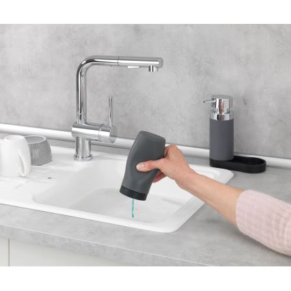 WENKO 54735100 - Tvättstation EASY SQUEEZ-E 15x18 cm grå/grå