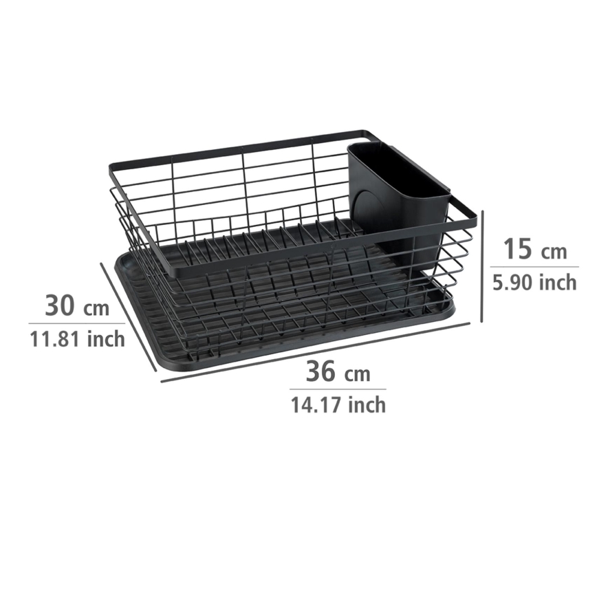 WENKO 54766100 - Diskställ BLACK OUTDOOR KITCHEN 36x30 cm svart/svart