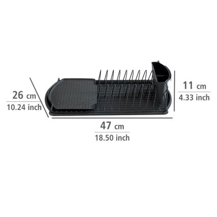 WENKO 54767100 - Avrinningsbricka BASIC 47,5x26,5 cm svart