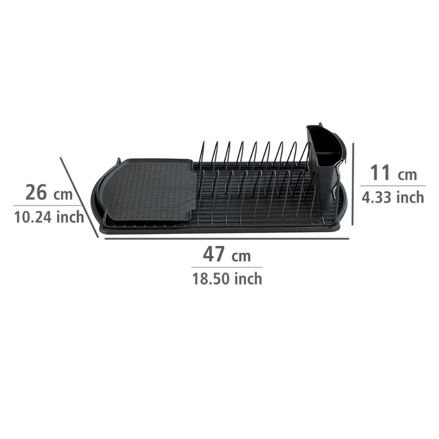 WENKO 54767100 - Avrinningsbricka BASIC 47,5x26,5 cm svart