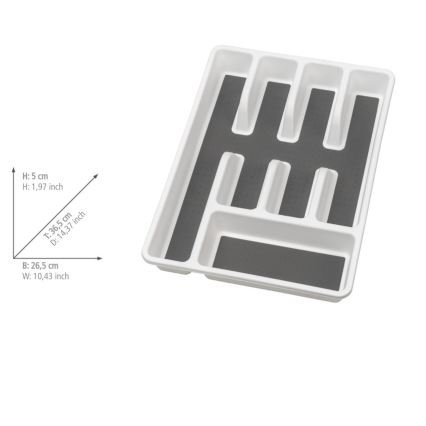 WENKO 54788100 - Bestickinsats 26,5x36,5 cm vit/grå