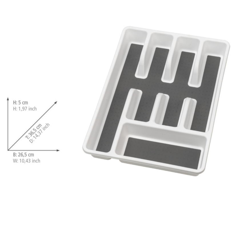 WENKO 54788100 - Bestickinsats 26,5x36,5 cm vit/grå