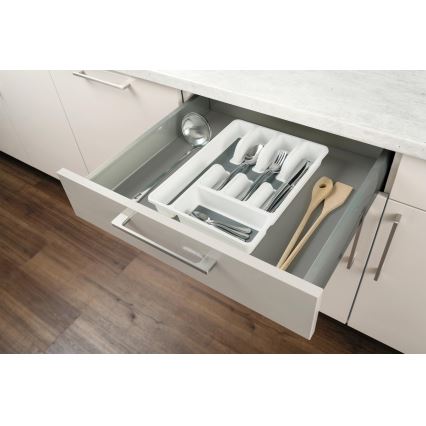 WENKO 54788100 - Bestickinsats 26,5x36,5 cm vit/grå