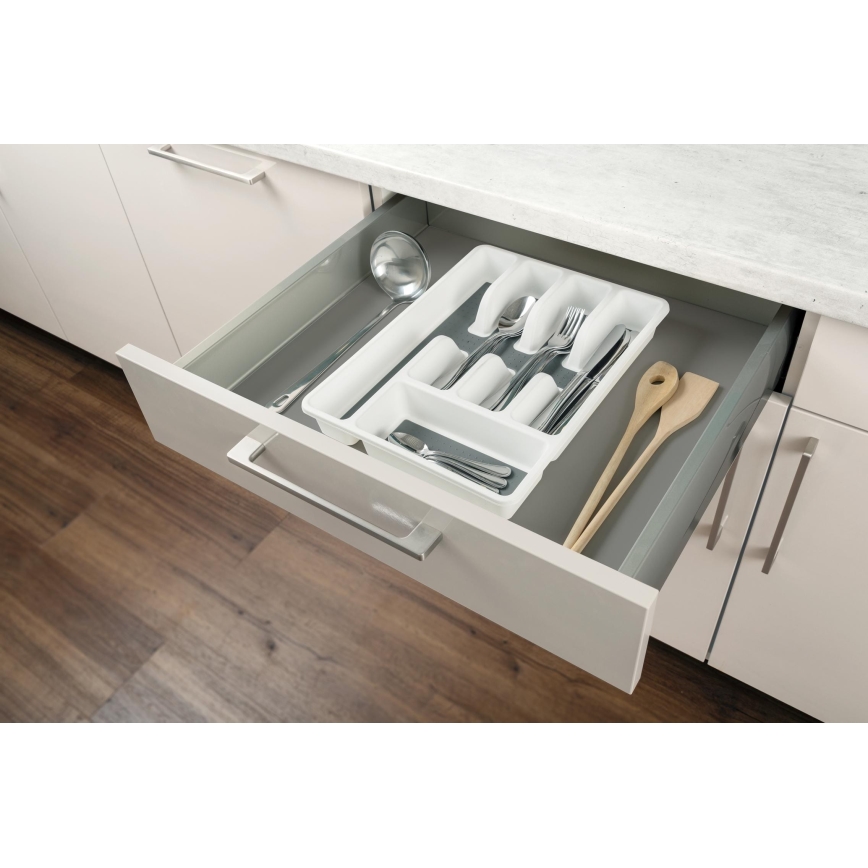 WENKO 54788100 - Bestickinsats 26,5x36,5 cm vit/grå