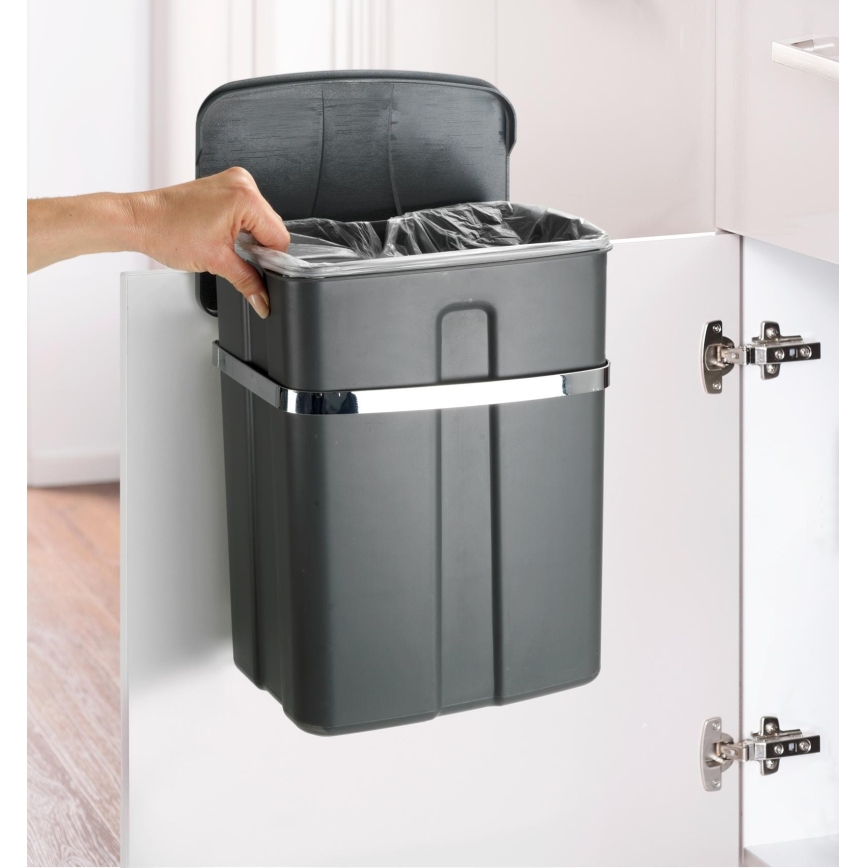 WENKO 54903100 - Dörrmonterad korg 26x36,5 cm grå/silver