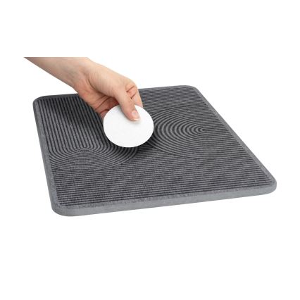 WENKO 54955100 - Avriningsmatta DAMON 40x30 cm kiselgur/grå