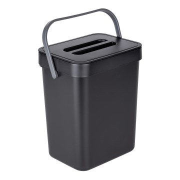WENKO 55027100 - Avfallskorg BLACK OUTDOOR KITCHEN 19x24 cm svart/grå/genomskinlig