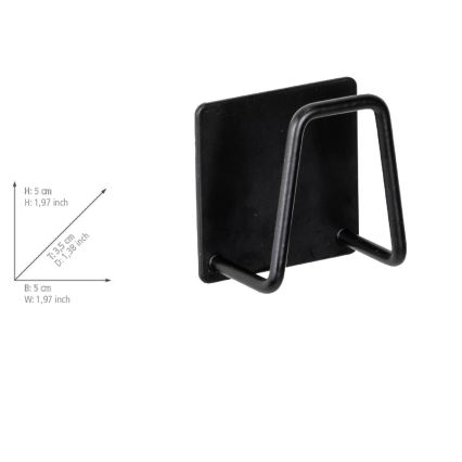 WENKO 55071100 - Hållare BLACK OUTDOOR KITCHEN 5x5 cm i rostfritt stål/svart