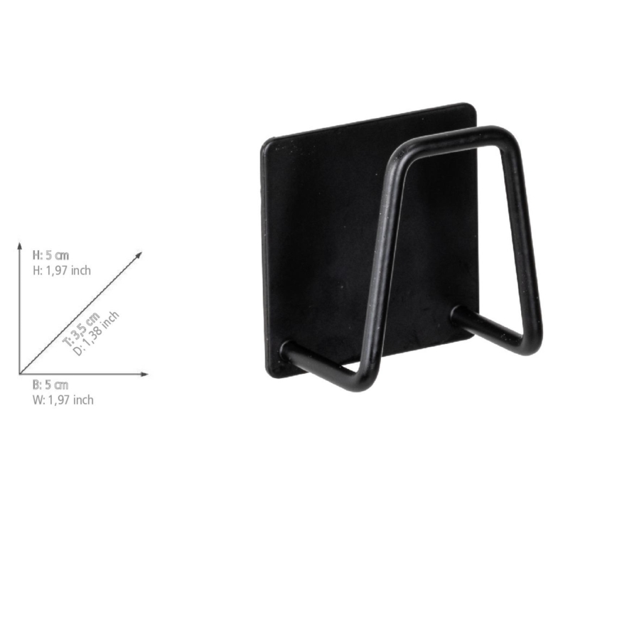 WENKO 55071100 - Hållare BLACK OUTDOOR KITCHEN 5x5 cm i rostfritt stål/svart