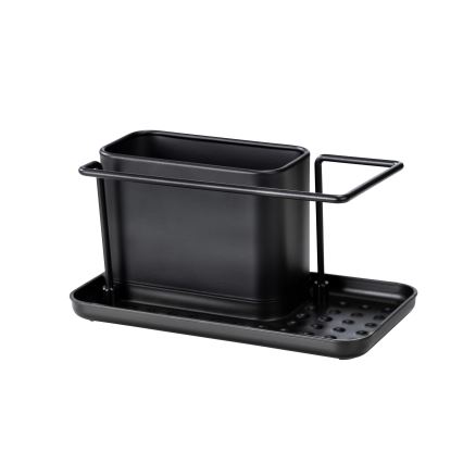 WENKO 55078100 - Organiserare BLACK OUTDOOR KITCHEN 21x12 cm rostfritt stål/svart