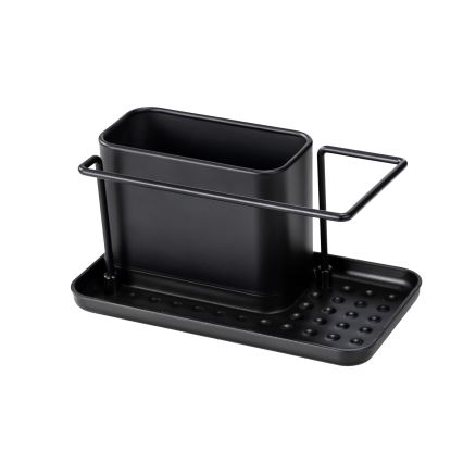 WENKO 55078100 - Organiserare BLACK OUTDOOR KITCHEN 21x12 cm rostfritt stål/svart
