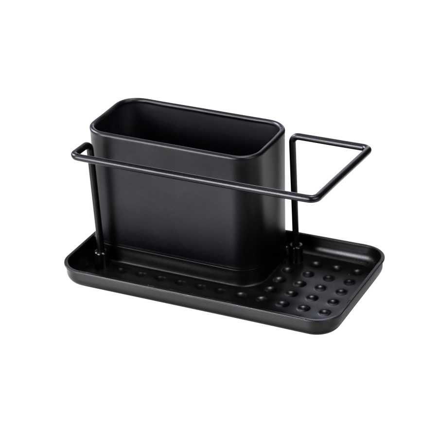 WENKO 55078100 - Organiserare BLACK OUTDOOR KITCHEN 21x12 cm rostfritt stål/svart