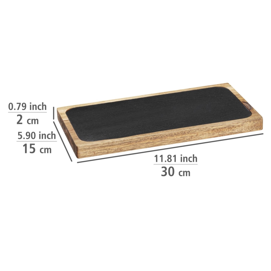 WENKO 55103100 - Skärbräda SVART UTOMHUSKÖK 30x15 cm brun/grå