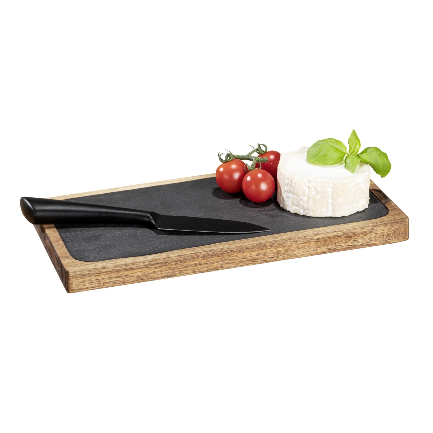 WENKO 55103100 - Skärbräda SVART UTOMHUSKÖK 30x15 cm brun/grå