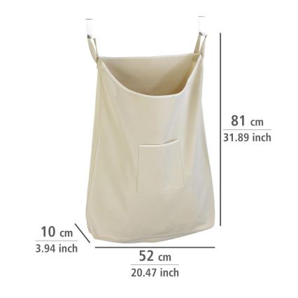 WENKO 62107100 - Tvättkorg CANGURO 52x81 cm beige/silver