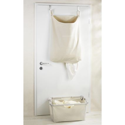 WENKO 62107100 - Tvättkorg CANGURO 52x81 cm beige/silver
