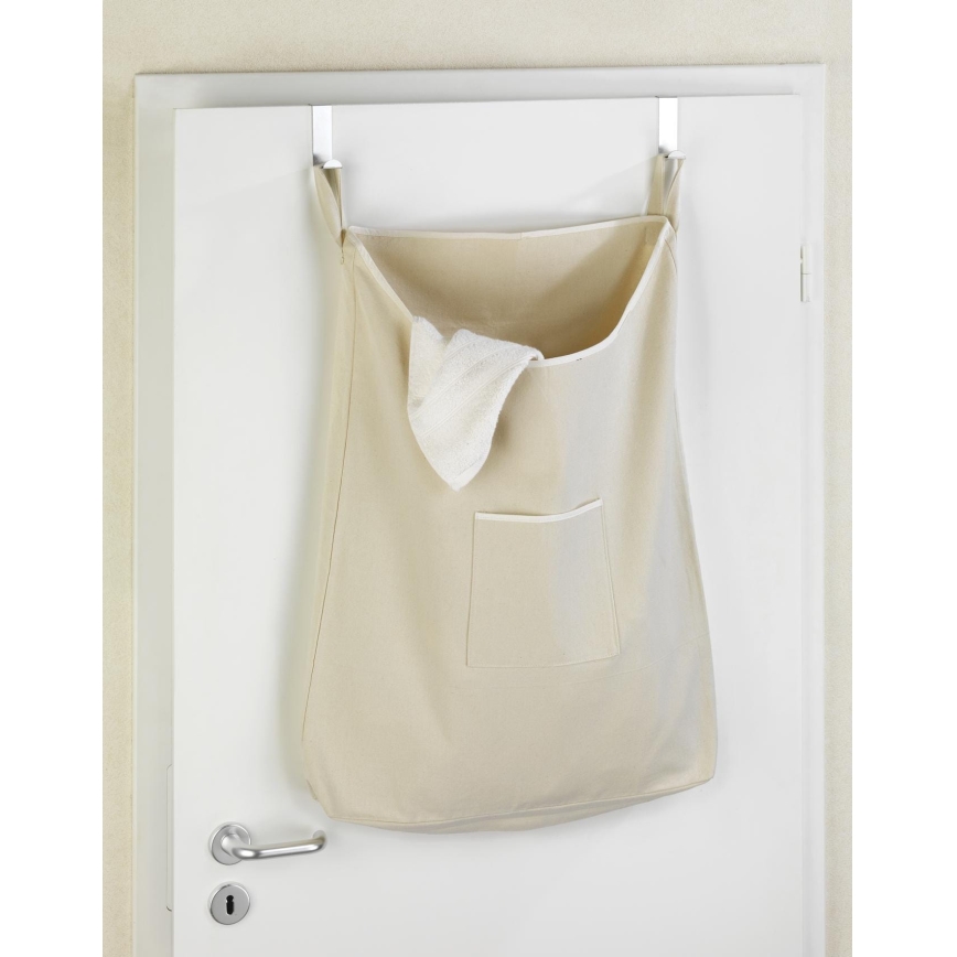 WENKO 62107100 - Tvättkorg CANGURO 52x81 cm beige/silver