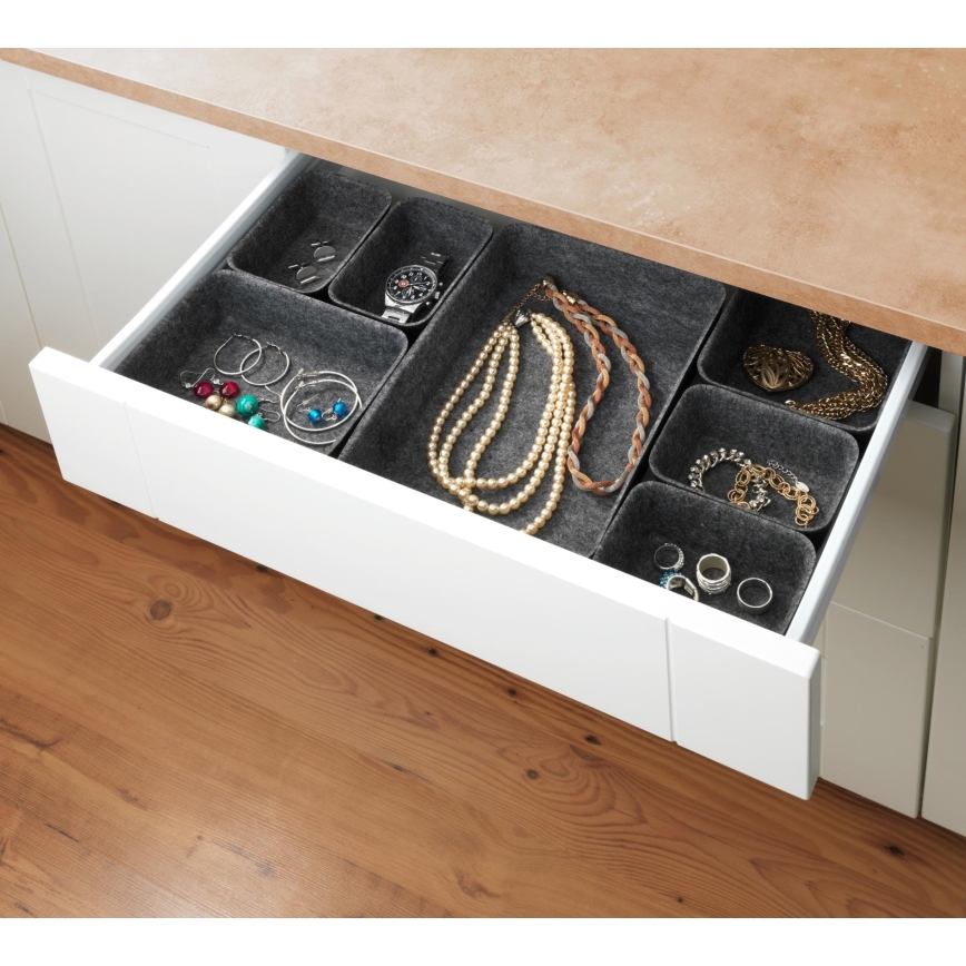 WENKO 64502100 - Lådorganisatör FELT 28,5 x 20 cm grå