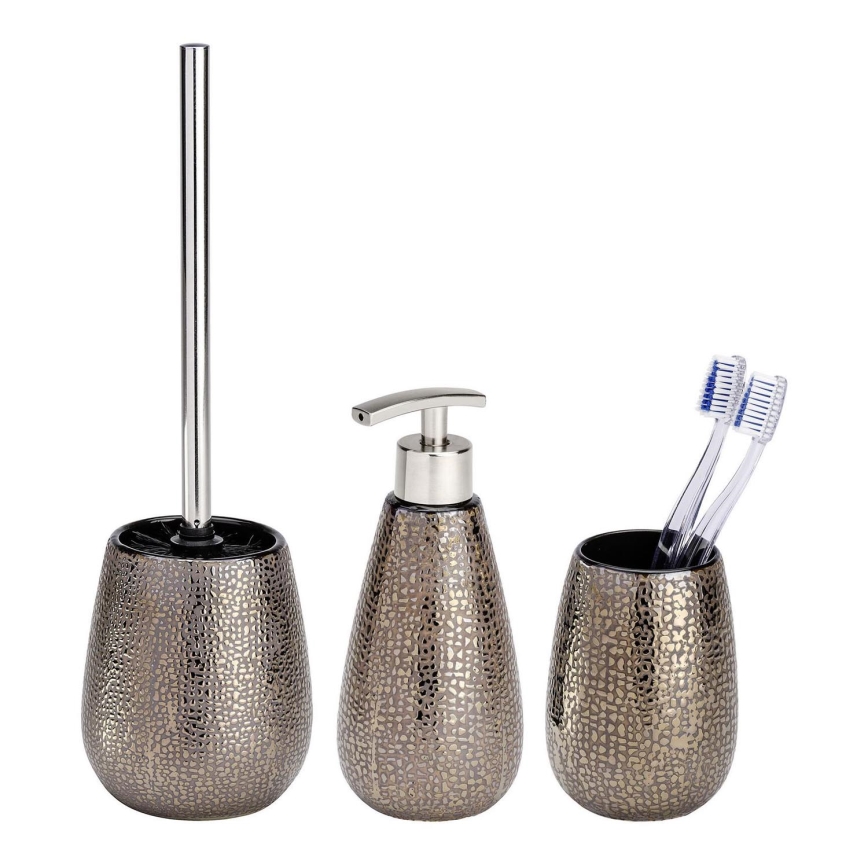 WENKO 69109800 - Badrumsset MARRAKESH 12,5x41 cm brun