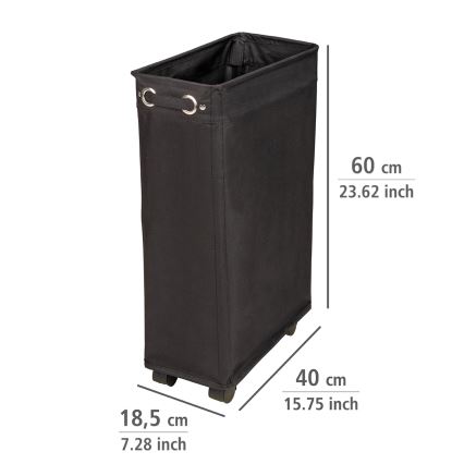 WENKO 69737800 - Tvättkorg CORNO 18,5 x 60 cm, svart