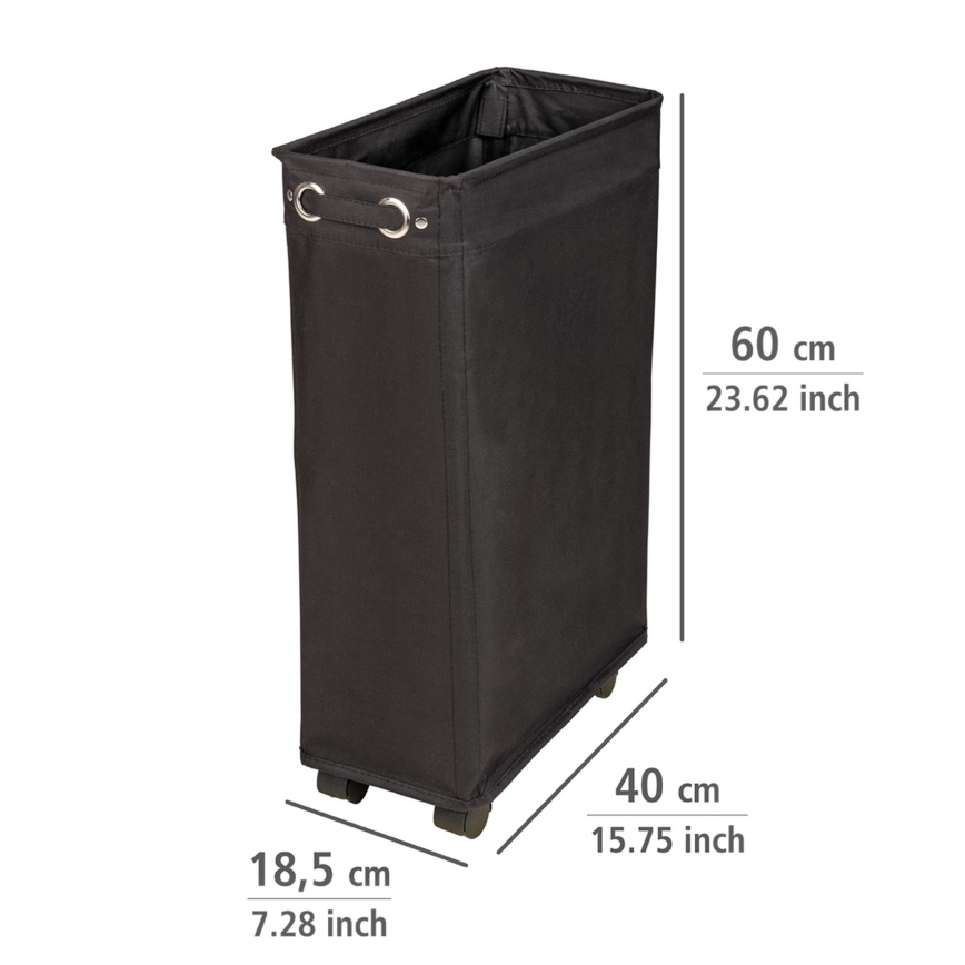 WENKO 69737800 - Tvättkorg CORNO 18,5 x 60 cm, svart