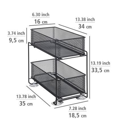 WENKO 69768800 - Lådhållare GIOMA 35x33,5 cm svart