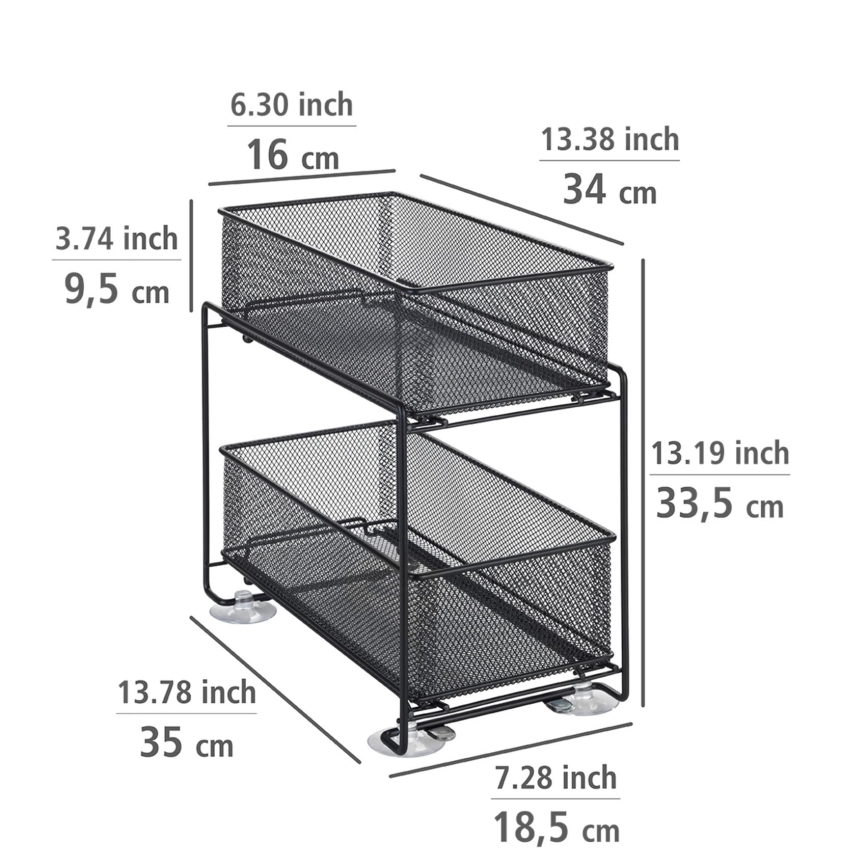 WENKO 69768800 - Lådhållare GIOMA 35x33,5 cm svart