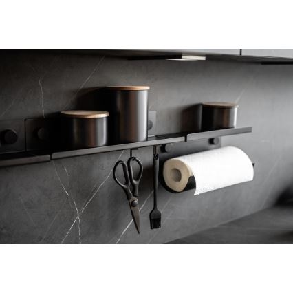 WENKO 71144800 - Rullhållare JET 30x15 cm svart