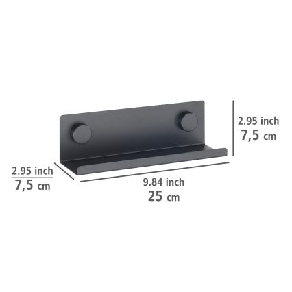 WENKO 71145800 - JET-hållare 25x7,5 cm svart