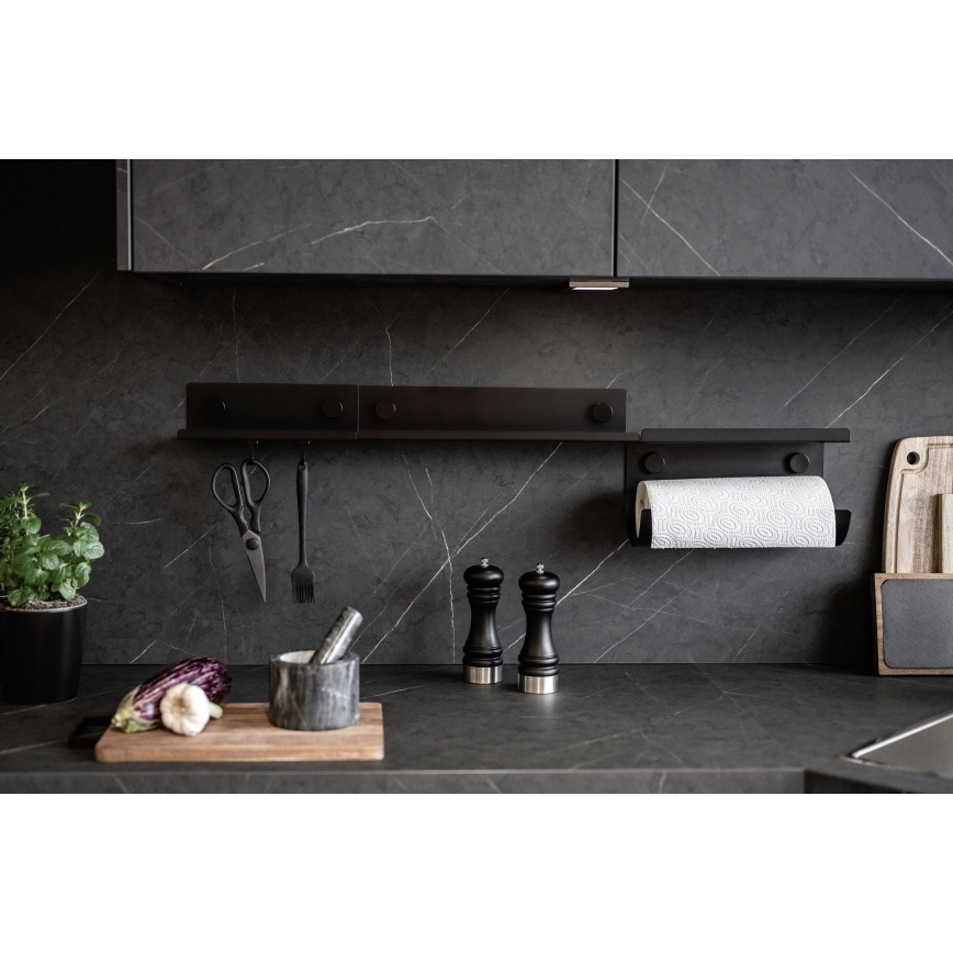 WENKO 71147800 - Hylla JET 25x7,5 cm svart