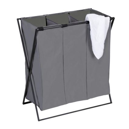 WENKO 71297800 - Tvättkorg TRIO 69x76 cm grå/svart