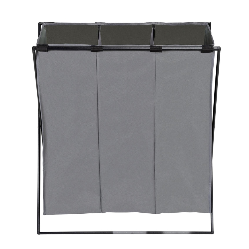 WENKO 71297800 - Tvättkorg TRIO 69x76 cm grå/svart