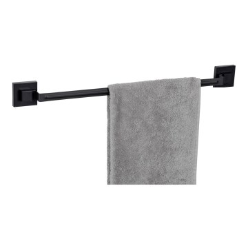 WENKO 71445800 - Handdukstång VACUUM-LOC QUADRO ED 60,5x6 cm svart