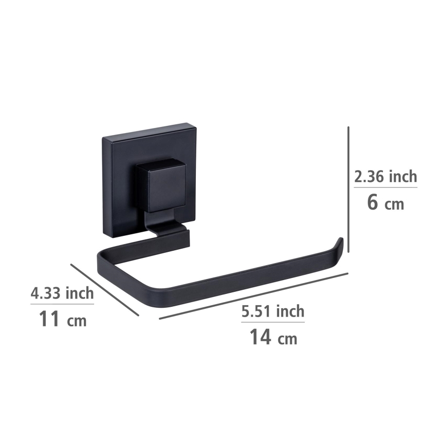 WENKO 71447800 - Toalettpappershållare VACUUM-LOC QUADRO ED 14x11 cm, svart