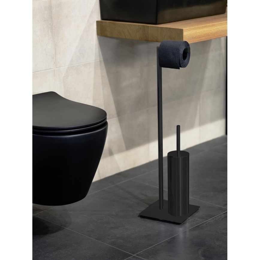 WENKO 71556800 - WC-set RECCO 20x71,5 cm svart